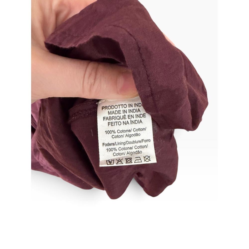 Ottod'Ame Women Plum Purple Cotton Tiered V-Neck Maxi Dress Size 8 Medium - Picture 8 of 10